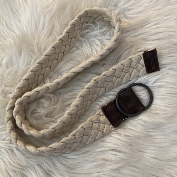 Abercrombie & Fitch cream braided belt - Picture 6 of 10
